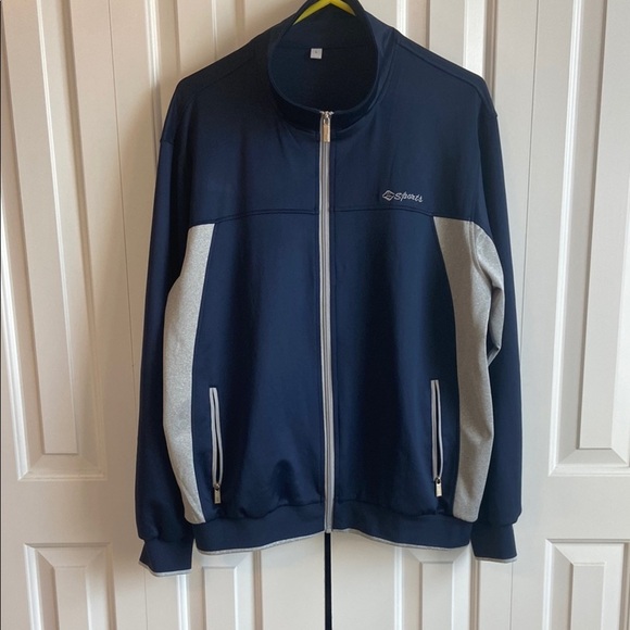 TBMPOY Men's Athletic 2 Piece Tracksuit in Navy and Gray - Picture 3 of 11